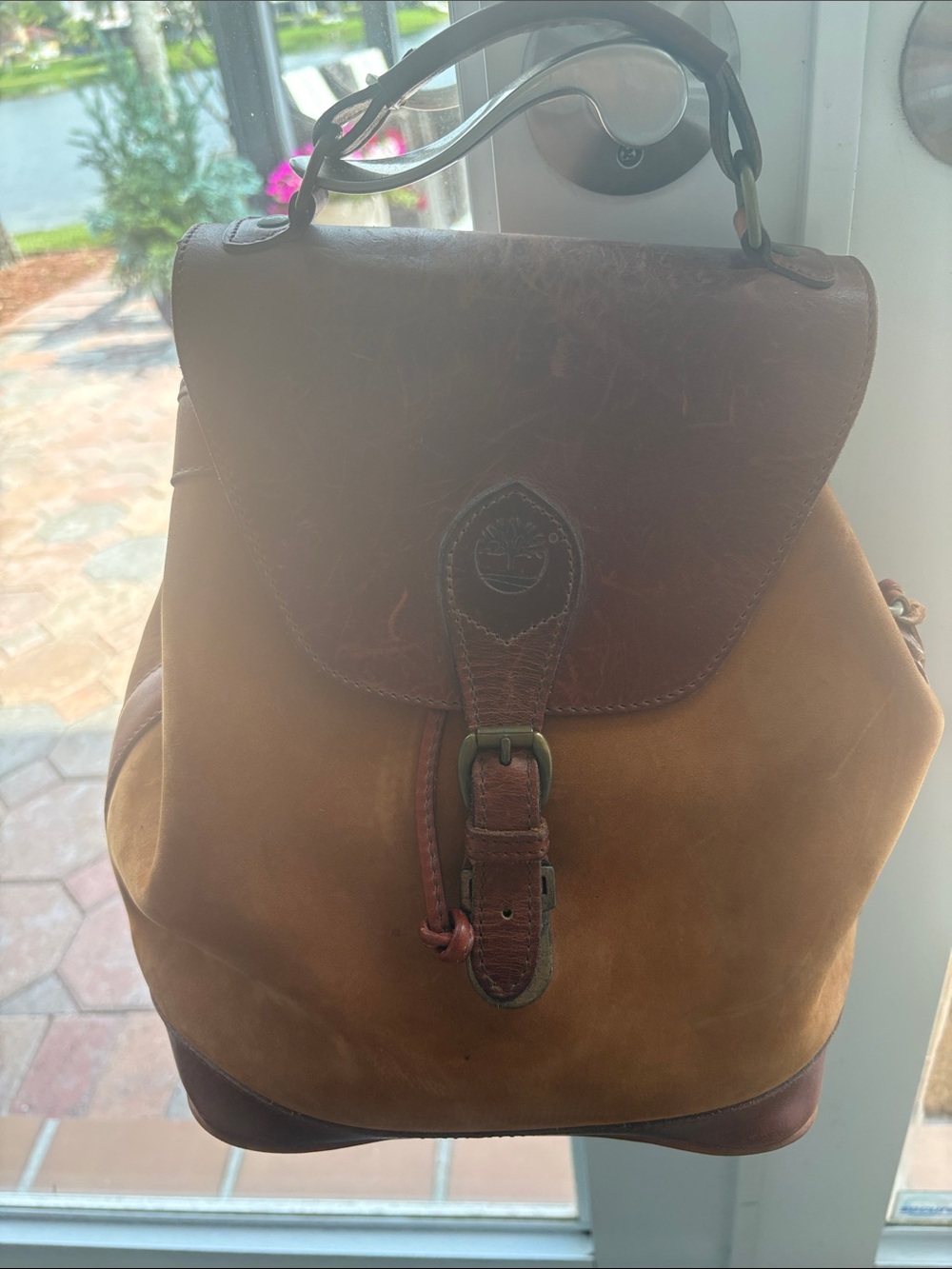 Timberland Two-Tone Brown Leather & Tan Suede Backpack